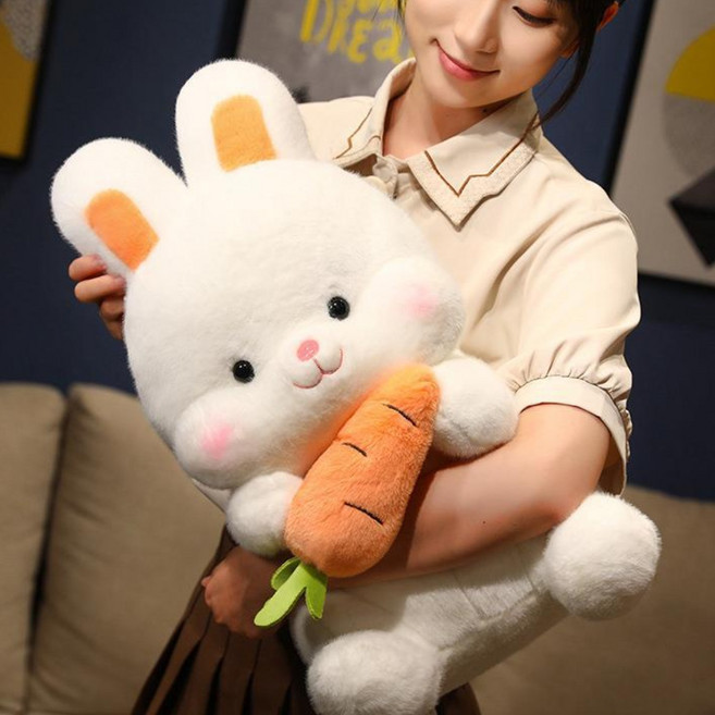 까투리네 보송보송 귀여운 당근 토끼 애착인형 혼합색상