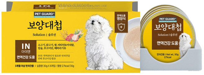 보양대첩 생후3개월~전연령 솔루션 IN 미니캔 강아지 간식, 닭, 30g, 32개