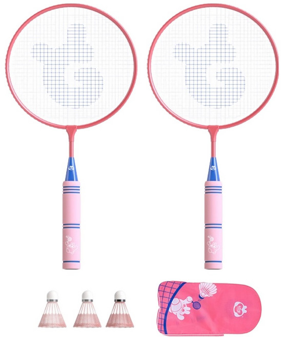 은성 스포츠 패밀리 배드민턴 라켓+ 셔틀콕+ 풀커버, 1세트, Z02324(핑크)