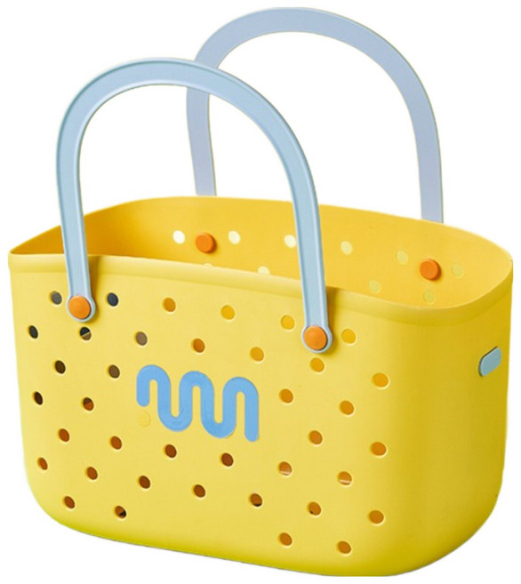 오세르앙 도파민 물빠짐 다용도 물놀이 목욕바구니+수납칸2개, 옐로우
