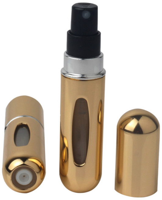 향수공병 휴대용 향수 리필케이스 기내용 스프레이 소분 용기 5ml, 골드, 1개