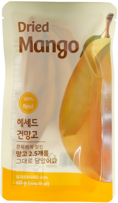 헤세드 영국미식가 인증 3star 5개번들 무설탕 100% 건망고 60g, 5개