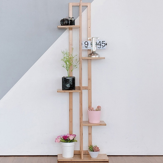 코지테일러 대나무 인테리어 화분정리대 B1, 5단