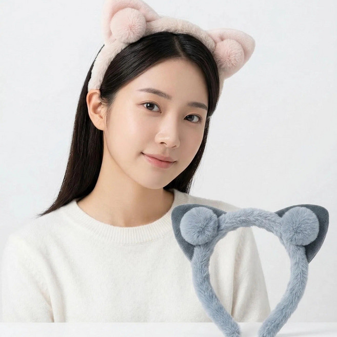 고탄력 헤어밴드 헤어밴드 귀여운 심플 휴대용 2종 세트