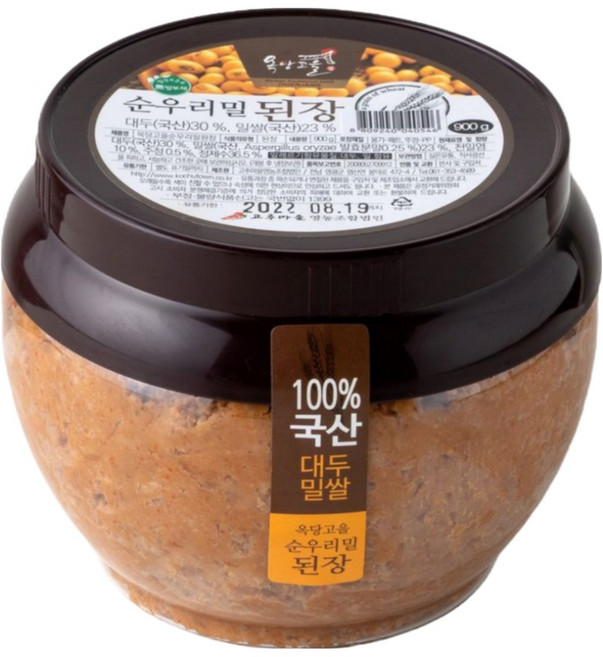[국산된장] 옥당고을 순우리밀로 만든 된장, 900g, 1개