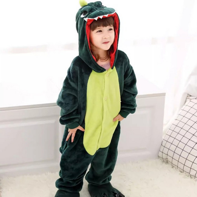 투데이리빙 어린이 공룡 동물 잠옷 사계절 원피스 파자마 옷 세트 유니콘 코스튬 의상 여성 여자 긴팔 바지 가운 캐릭터