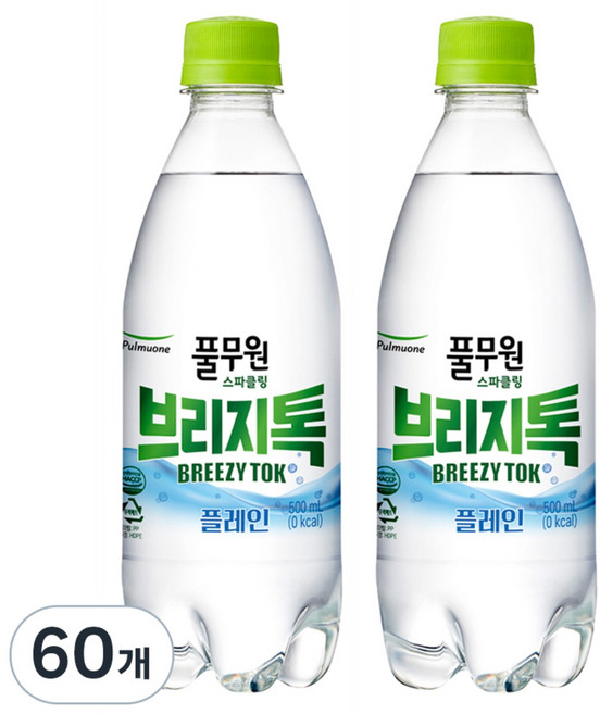 브리지톡 풀무원 스파클링 플레인, 500ml, 60개