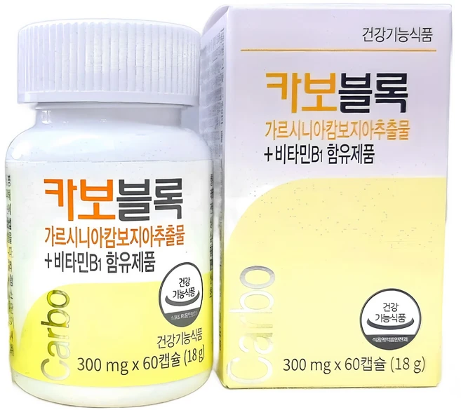 병원 추천 가르시니아 다이어트 보조제 탄수화물 컷 카보블록 300mgX60캡슐, 60정, 2개 - 쿠팡