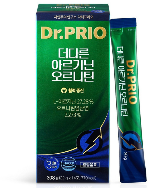 닥터프리오 리뉴얼 더다른 아르기닌 오르니틴 308g, 1박스