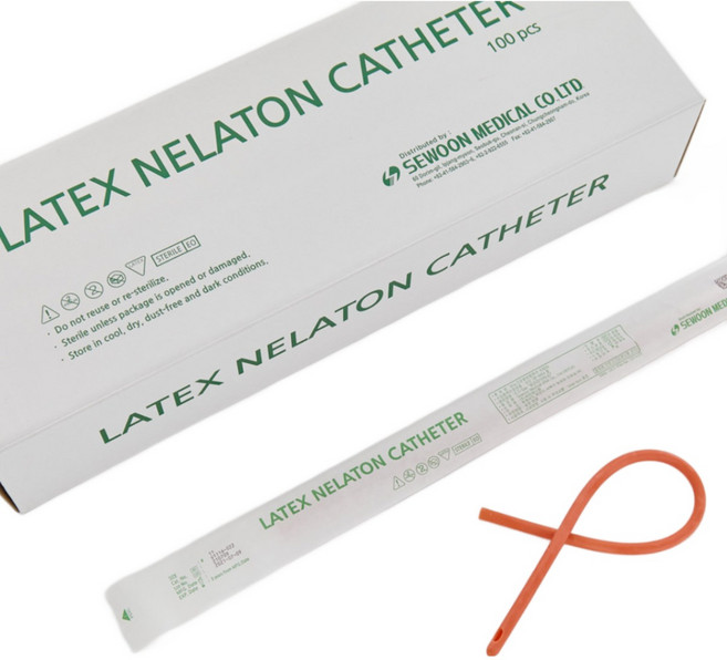 세운메디칼 라텍스 넬라톤 카테터 자가도뇨관 소변줄 4 5 6 7 8번, 1개, #4 (8FR)