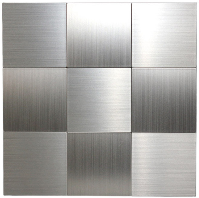 현대 접착식 메탈타일 스텐타일 알루미늄타일 주방데코타일 주방리폼타일, 1개, 바둑타일10cm(HMT99302)