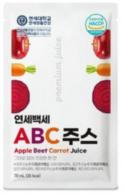 [연세대학교 연세생활건강] 연세백세 ABC주스 30포, 70ml, 1