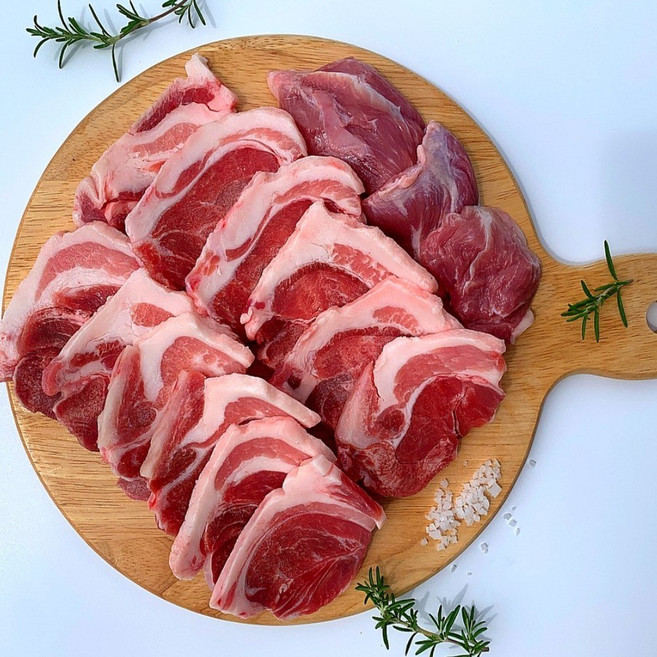 돼지고기 한돈 뒷고기 모듬 설하살 뽈항정 꽃살 관자살 스킨포장으로 신선하게, 2개, 450g