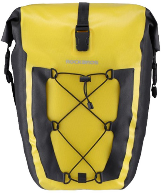 락브로스 풀 방수 27L 대용량 패니어 장거리 라이딩 캠핑 자전거여행 자전거가방 자전거국토종주 짐받이가방 야간라이딩 렉백, 옐로우, 1개