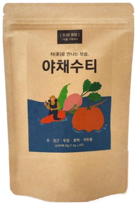 착한농부 무 당근 우엉 호박 작두콩 티백차 야채수티, 20개입, 1개, 1.5g