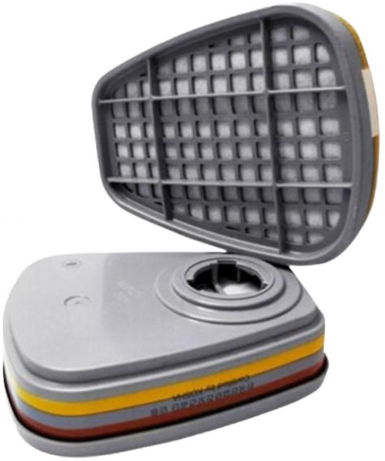 3M 6003K 마스크 방독정화통 (2개=1SET) 반면형체 양구형 공업용 가스 냄새 차단 유기화합물용 필터 7502 6200 6800 마스크 필터, 그레이, 2개