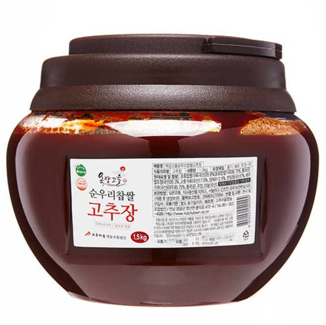 100% 국산 옥당고을 순우리찹쌀고추장, 1.5kg, 1개