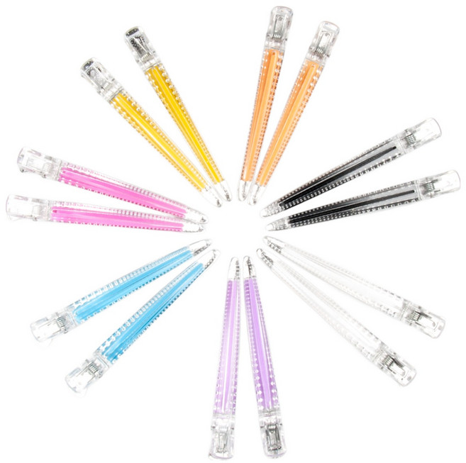 앙코 실리콘 매직핀셋 2P 1세트 커트핀셋 드라이 헤어 핀셋 미용실 집게핀 헤어클립 미용집게 가볍고 미끄러지지않는 핀셋, 오렌지