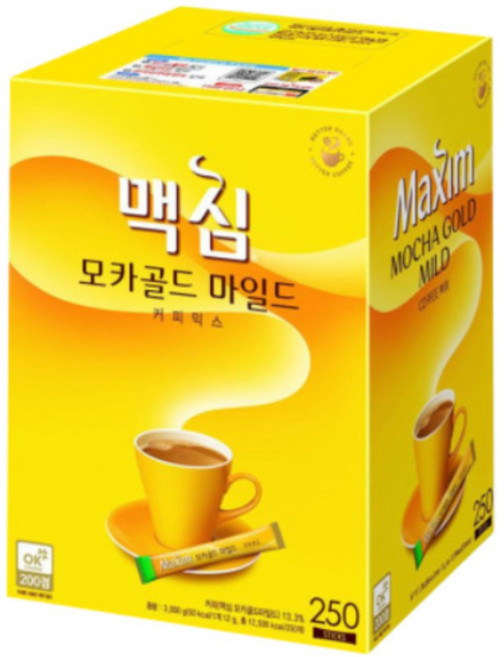 맥심 모카골드 마일드 커피믹스, 12g, 250개입, 1박스