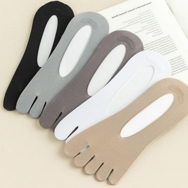 남성 여름용 발냄새 없는 발가락 페이크 양말 미끄럼방지 5켤레