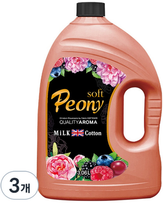 ATO Safe 香氛衣物柔軟精 牡丹柔軟 正裝, 3.06L, 3個
