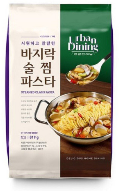 어반다이닝 바지락 술찜 파스타 봉골레 스파게티 밀키트 (냉동) 819g, 2개