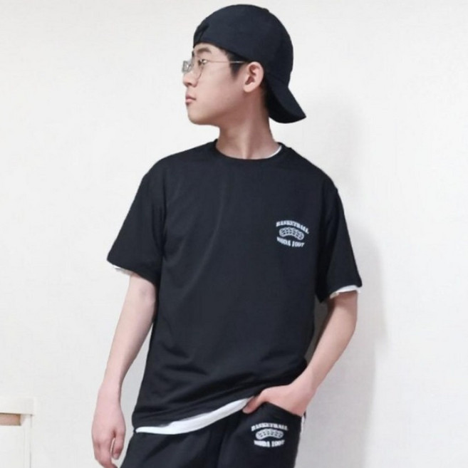 주니플로우 여름 주니어 쿨링반팔티셔츠 초등학생 중학생 쿨기능성티 사방스판 남아 남학생 의류 옷 빅사이즈