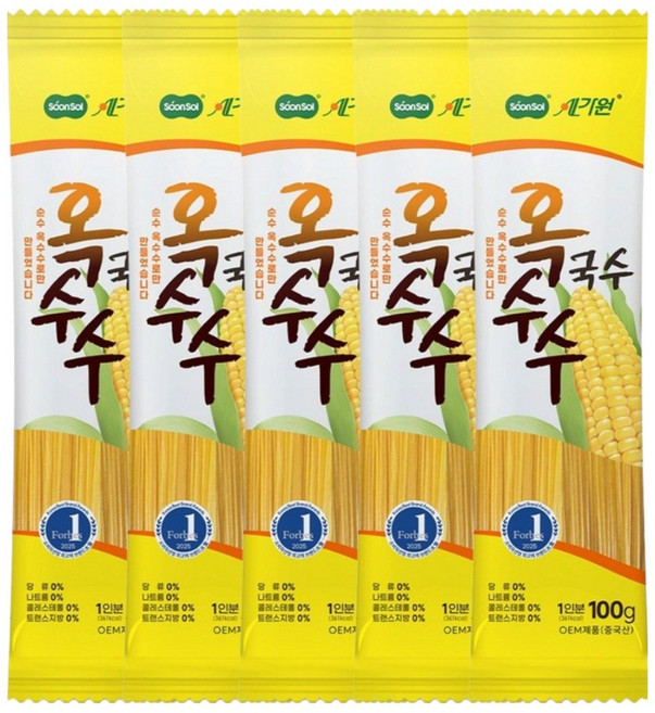 순솔 글루텐프리 100% 옥수수국수(낱개), 5개, 100g