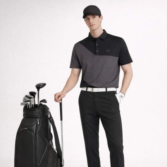 PGA 남성 블럭배색 반팔 카라티셔츠 PGMTS51305