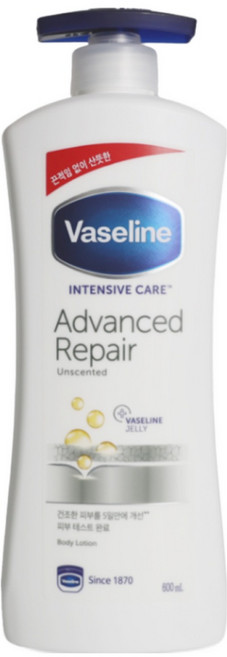 바세린 인텐시브 케어 어드밴스드 리페어 바디로션 무향, 600ml, 2개