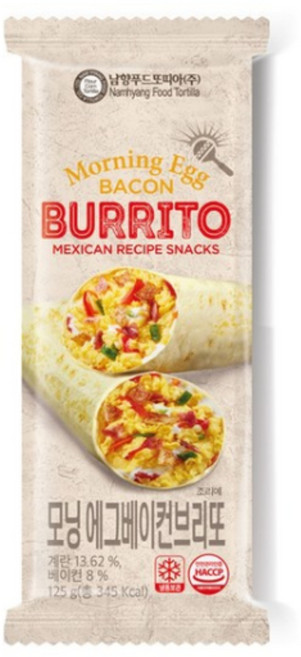 남향또띠아 모닝 에그베이컨 브리또, 7개, 125g