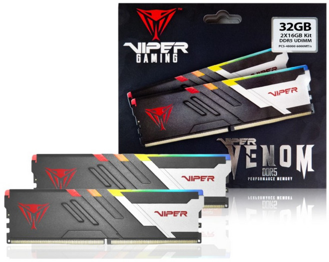 PATRIOT DDR5-6000 CL30 VIPER VENOM RGB 패키지 파인인포 (32GB(16Gx2)), 1세트