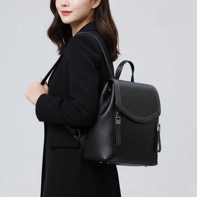 스타일STY1 스티치 천연소가죽 여자 미니백팩 숄더백 여성가방 정품판매자 아길라마이코디 국내배송