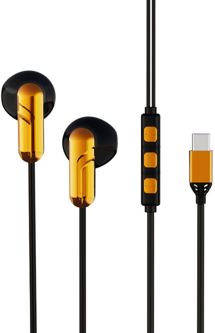 우리네 유선 이어폰 C타입전용 반커널형 WS-20, 골드