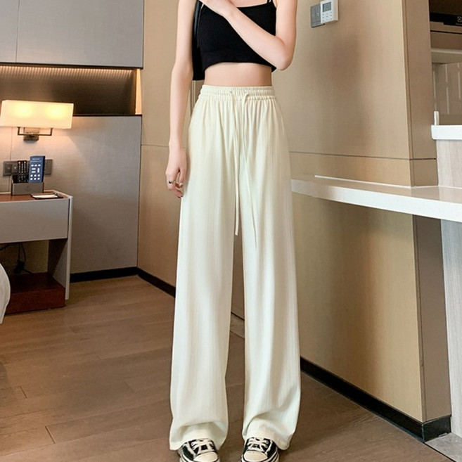 SMILEMORLI 여성 냉감 군살커버 실크 와이드 쿨링 팬츠 바지