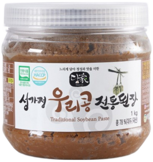 100% 국내산 농산물로 4대를 이어온 전통 장류의 명가/순창 성가정식품/성가정 우리콩 전통 된장 1kg, 1개