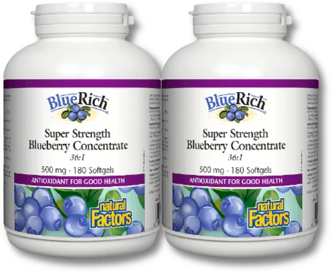 네추럴팩터스 블루베리 추출물 영양제 36배 초고농축 500mg 180소프트젤 캡슐 안토시아닌, 2개, 180정 - 쿠팡