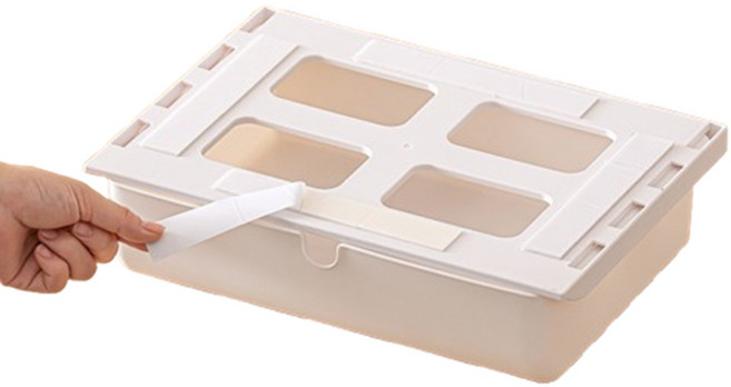 루캔리 붙이는서랍 슬라이딩 수납한 언더선반 식탁밑에 붙이는 서랍장 책상밑 언더서랍 시즌1, 화이트, L, 1개