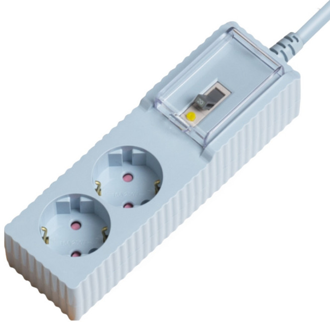 파워존 웨이브 자동소화 고용량 멀티탭2구 누전차단 50cm 1.5m 3m 5m 7m 에어컨 냉풍기, 1.5m파스텔블루 W9LB215PBL, 1개