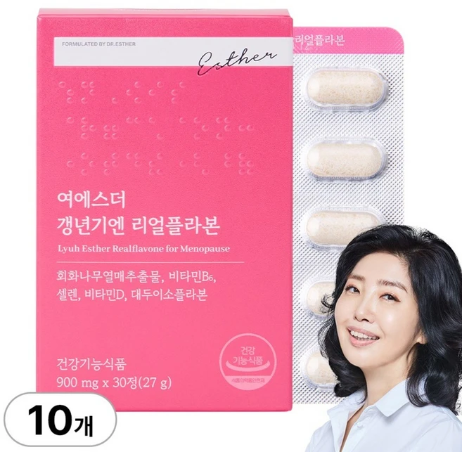 [본사직영] 여에스더 갱년기엔 리얼플라본 (갱년기 여성 건강 기능성) 국민영양 프로젝트, 30정, 10박스 - 쿠팡
