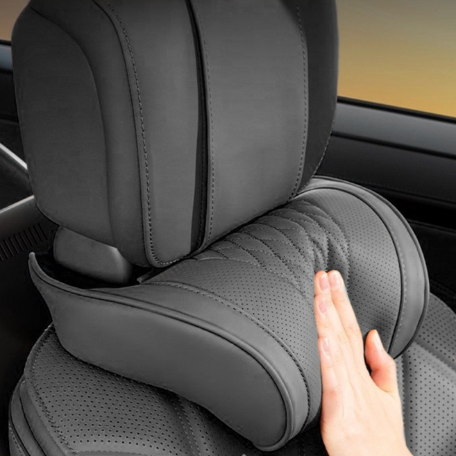 Yeolpise 프리미엄 전 차종 호환 인체공학 차량용 헤드레스트 고급 쿠션감과 안정적인 지지력으로 장시간 주행에도 편안한 자동차 목받침, 1개, 귀한 검정