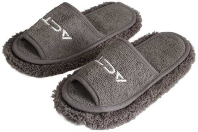 (주)에이스샵 남여공용 프리사이즈( 260 ~ 280mm) 청소슬리퍼 1세트 극세사 거실화 실내화, 그레이, 1개