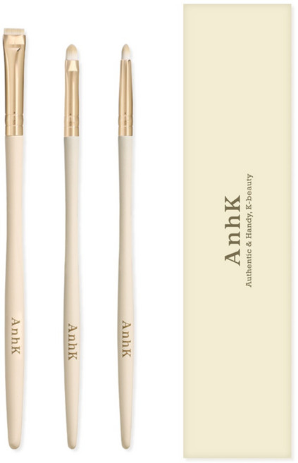 안크 스몰 포인트 아이 메이크업 브러쉬세트 브러쉬 세트 3종 (눈꼬리 애교살 삼각존), 1개