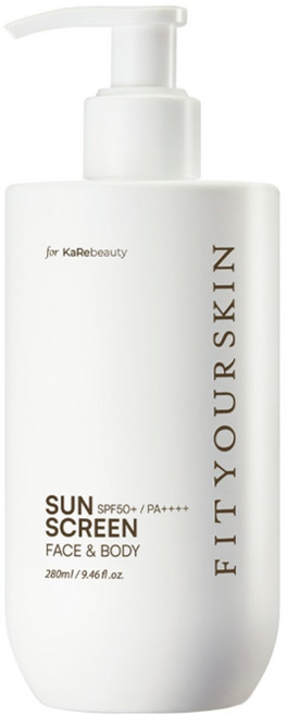 핏유어스킨 대용량 선크림 선스크린 페이스 앤 바디 SPF50+ PA++++, 1개, 280ml