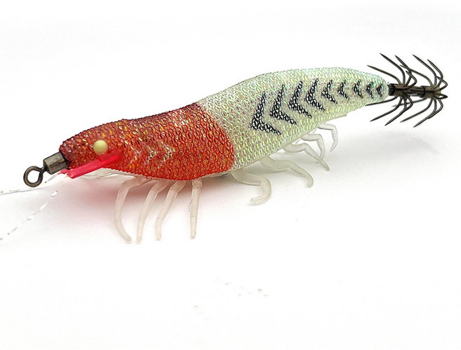 FST 25년 우마이 리얼 새우에기 60mm 전체uv+야광 애기 축광 실리콘 다리 완벽수평 침강 쉬림프 에기 갑오징어 쭈꾸미 한치에기, 2개, 5g, 01번 고추장