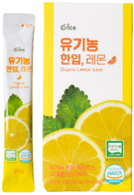 [스페인산] 원스 NFC 유기농 한입 레몬 착즙 스틱, 280g, 6박스