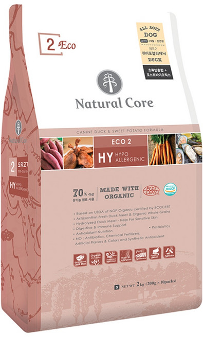 네츄럴코어 전연령 강아지 에코2 하이포알러제닉 작은입자, 가수분해 오리, 6kg, 1개