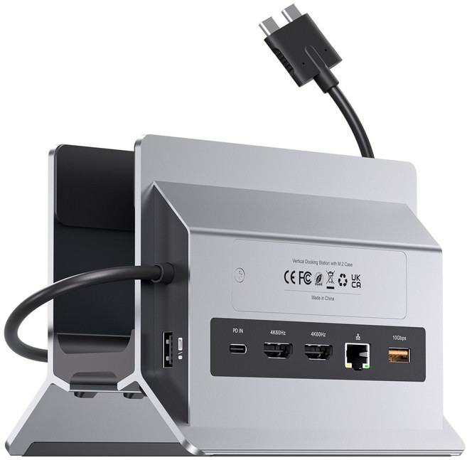 PULWTOP 맥북 도킹 스테이션 듀얼 모니터 지원 (HDMI 2개 4K@60Hz USB A/C 10Gbps), Gray, 1개