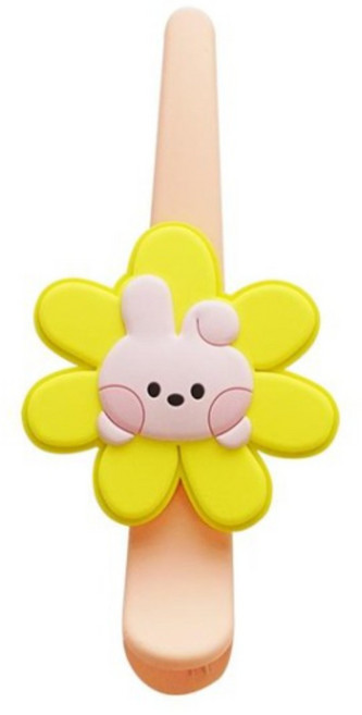 BT21 Minini 미니니 롱 헤어클립 Happy Flower 집게핀 앞머리 헤어핀 코야 알제이 슈키 망 치미 타타 쿠키, 쿠키 COOKY, 1개