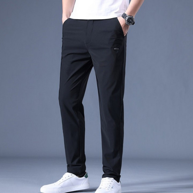 [고급 아이스 실크 소재] 허리밴딩 쿨맥스 냉장고팬츠 남자 하이웨스트 캐주얼 바지 고탄력 /속건/통기성